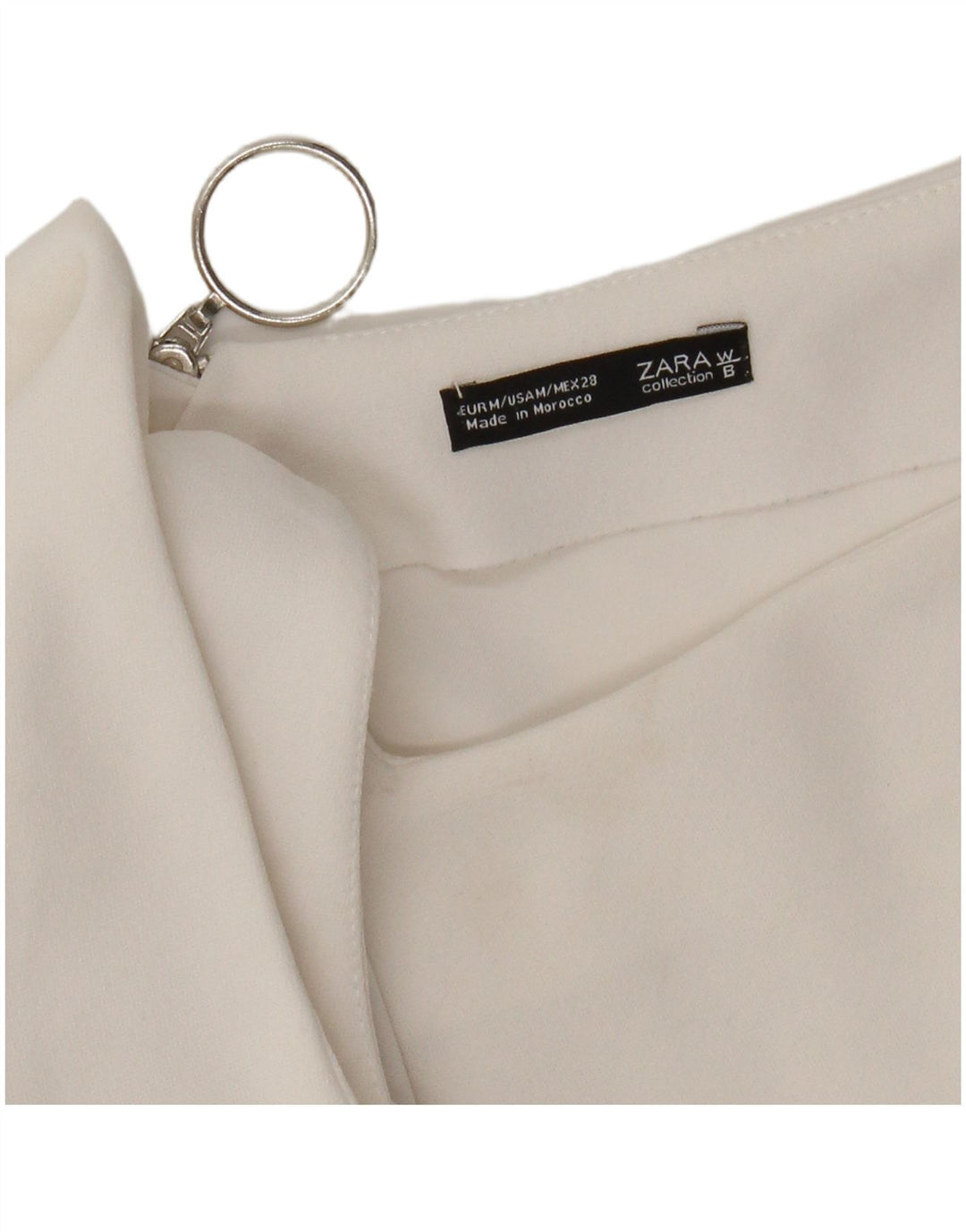 Zara Womens Crop Top UK 12 Moyen Blanc