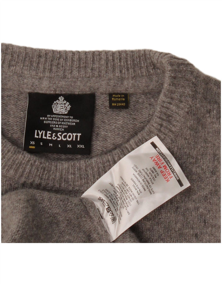 Lyle & Scott Pull à col rond pour homme XS Gris Laine