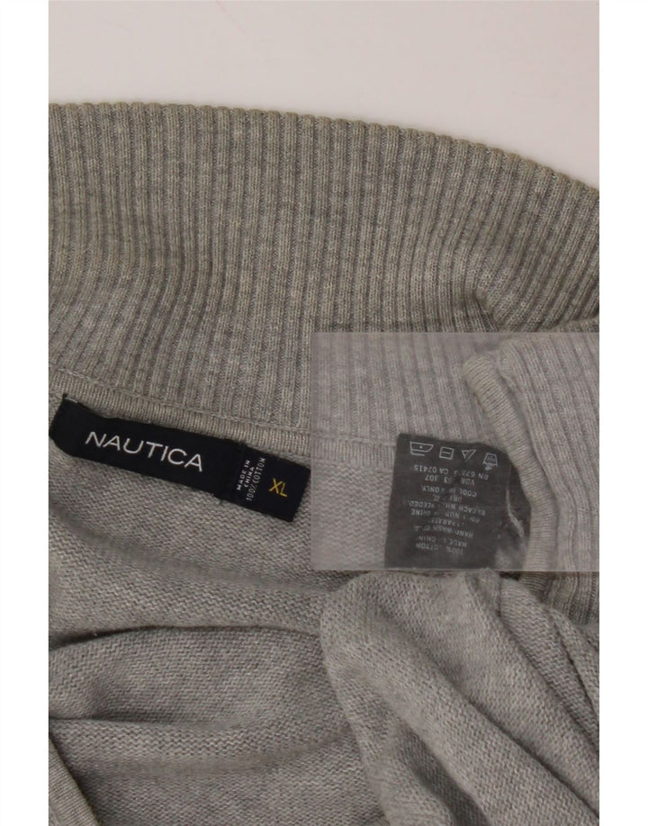 NAUTICA Pull col zippé pour homme XL Gris Argyle/Diamant Coton