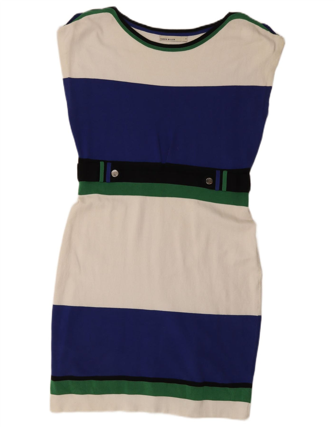 Karen Millen Robe fourreau surdimensionnée pour femme US 4 Petites rayures multicolores