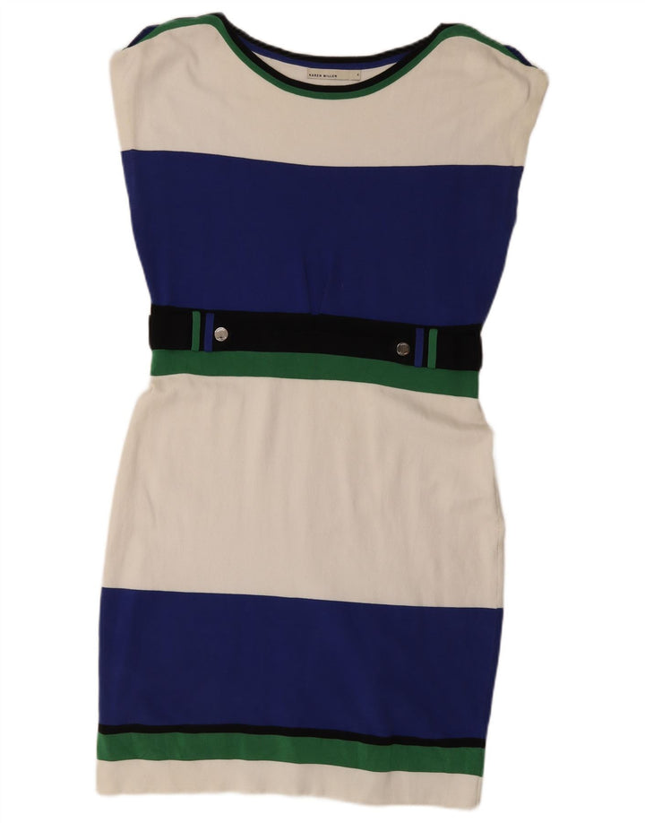 Karen Millen Robe fourreau surdimensionnée pour femme US 4 Petites rayures multicolores