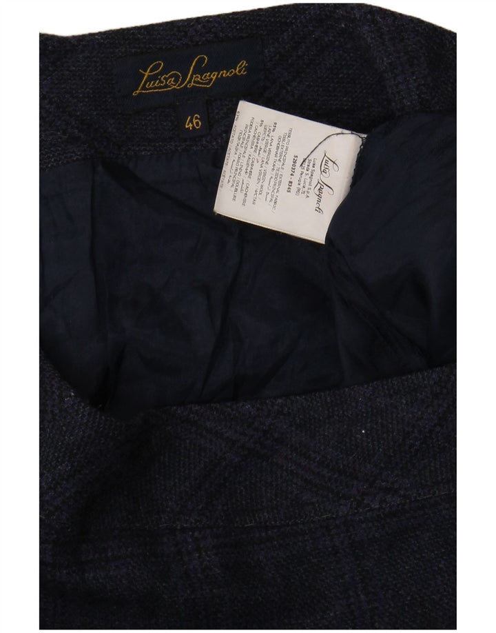 Luisa Spagnoli Jupe crayon pour femme IT 46 Large W36 Bleu marine à carreaux