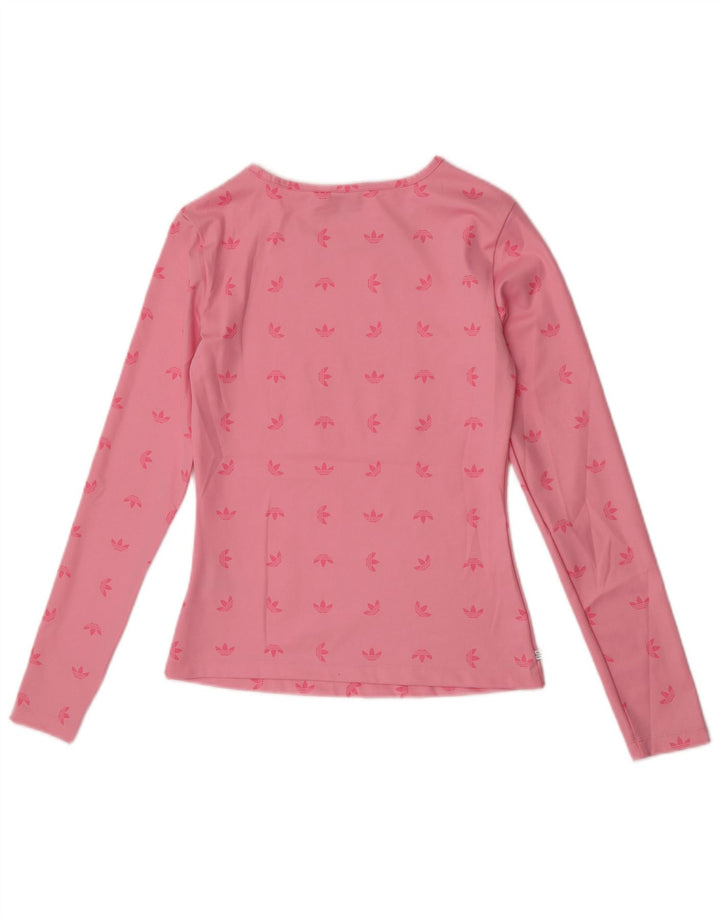 Adidas Haut graphique à manches longues pour femme UK 10 Petit Rose Polyester