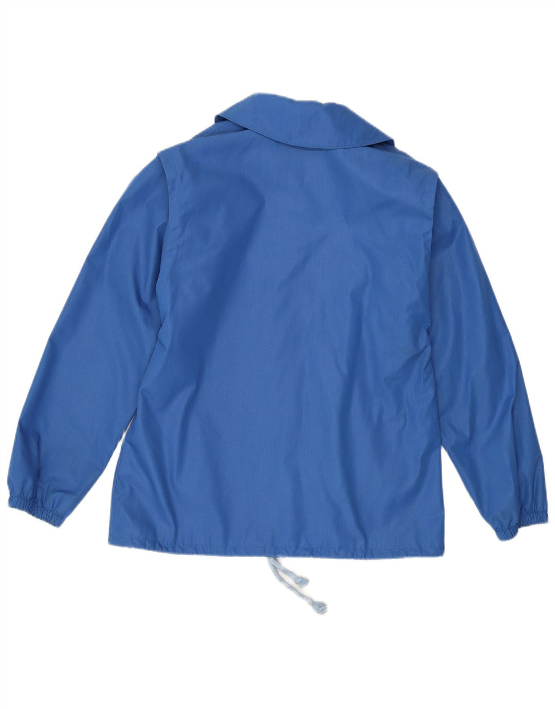 VINTAGE Veste Bomber Femme UK 12 Polyester Bleu Moyen