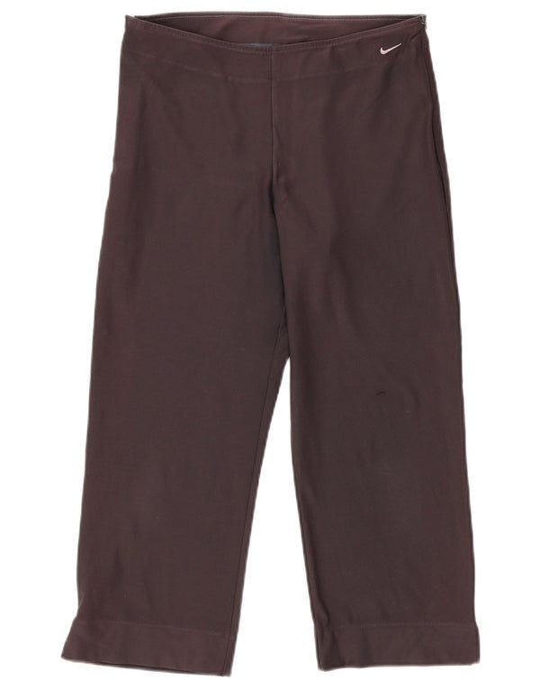 NIKE Pantalon de survêtement Dri Fit Capri pour femme UK 12/14 Large Gris Coton