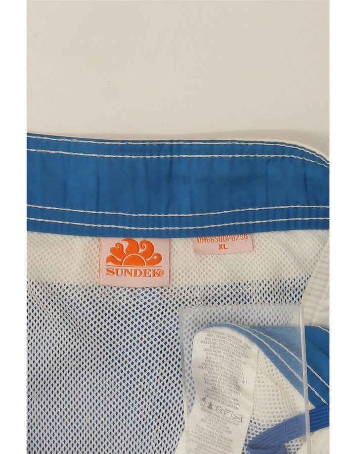 Sundek Short de bain graphique pour homme XL Bleu Colorblock Polyester