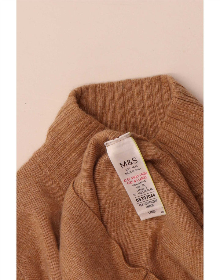 Marks & Spencer Pull col roulé pour femme UK 6 XS Marron Polyamide