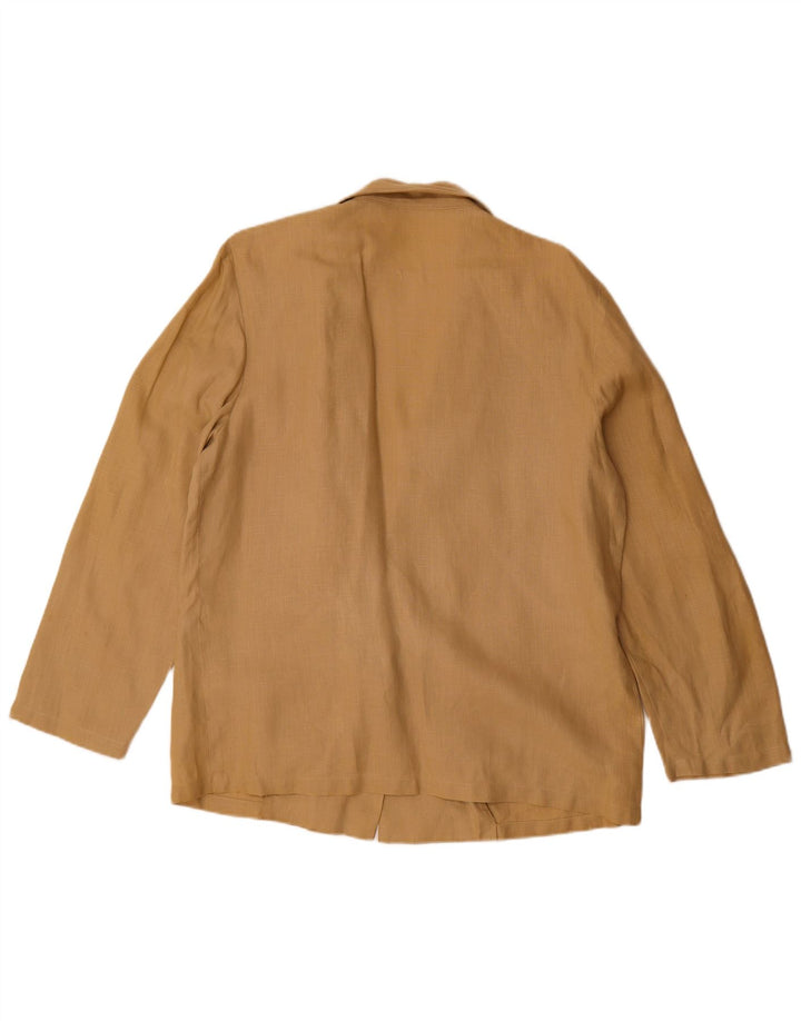 vintage Femme 1 Bouton Blazer Veste UK 16 Grand Beige