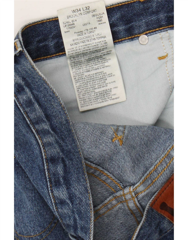Lee Jean Droit Brooklyn Homme W34 L32 Bleu Coton