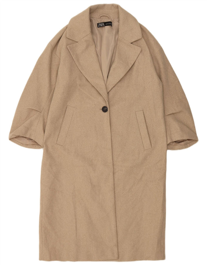 Zara Femme Pardessus UK 6 XS Beige Polyester
