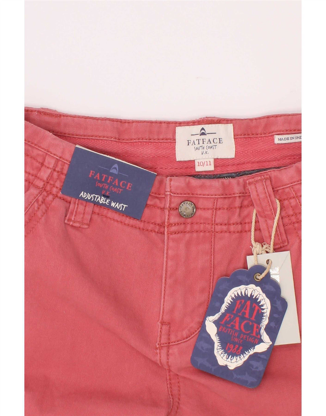 Short Cargo Fat Face Garçon 10-11 ans W25 Rose Coton