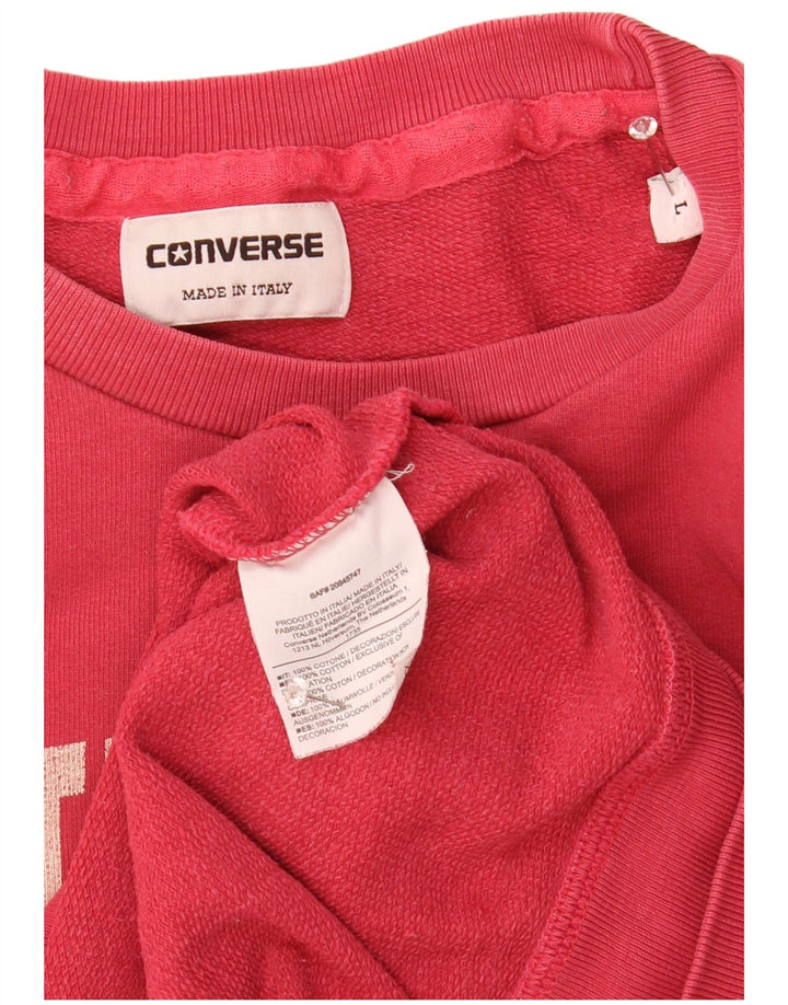 Converse Sweat-shirt graphique pour homme en coton rose Taille L