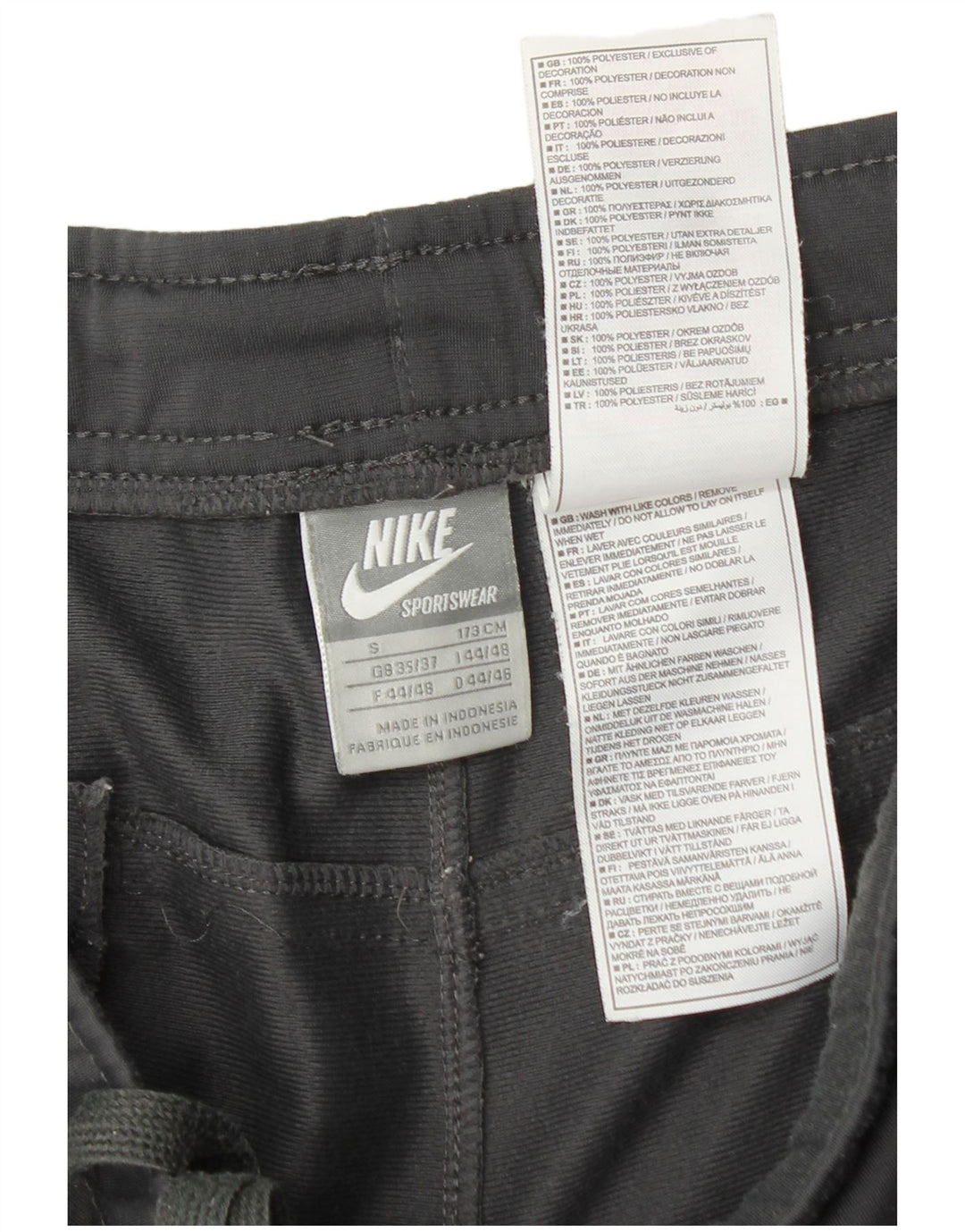 Nike Pantalon de survêtement pour homme UK 35/37 Petit Gris Polyester