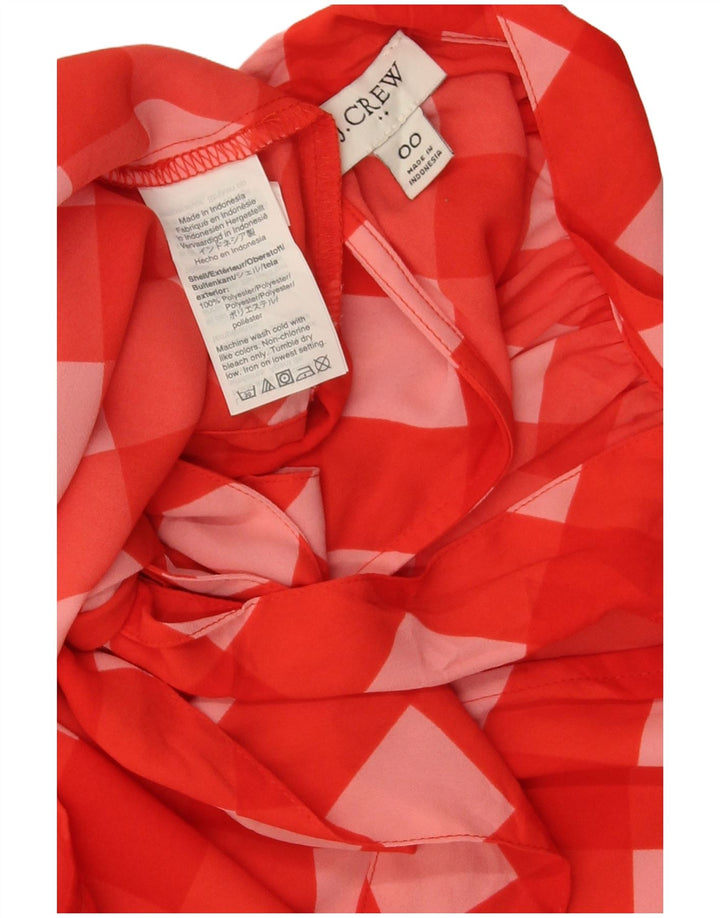 J. Crew Haut dos nu avec nœud papillon pour femme US 00 2XS Rouge Vichy Polyester