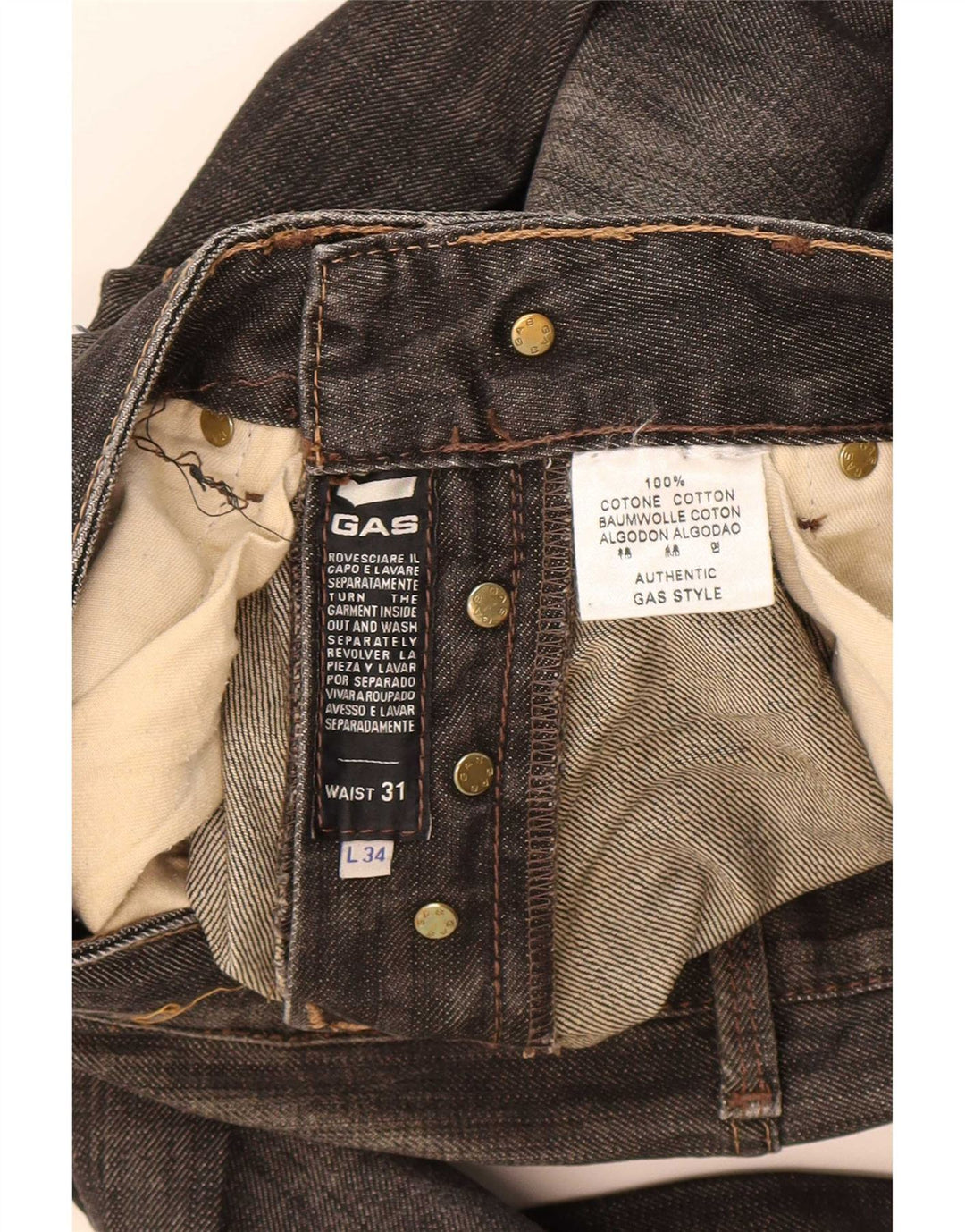 Gas Jean droit homme W31 L27 coton noir