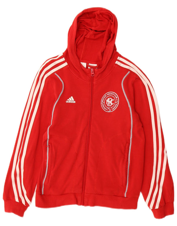 Adidas Pull à capuche zippé graphique pour garçon 9-10 ans Rouge Coton