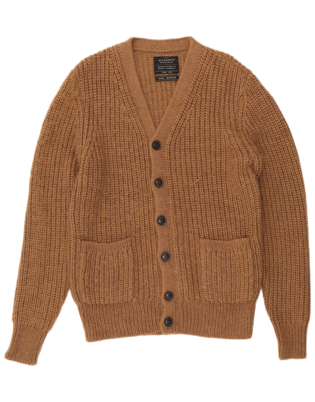 All Saints Cardigan Pull Marron Moyen Acrylique Homme