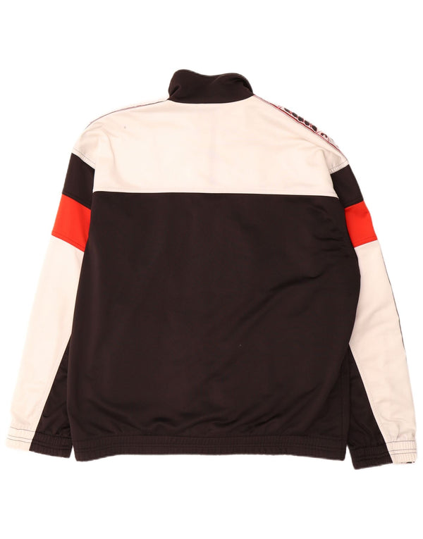 Diadora Veste de survêtement graphique pour homme Taille 38 Noir moyen Colourblock
