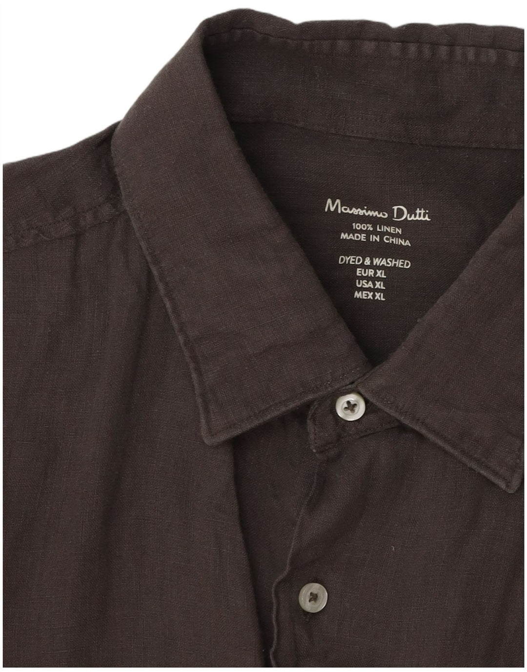 MASSIMO DUTTI Chemise Homme XL Lin Gris