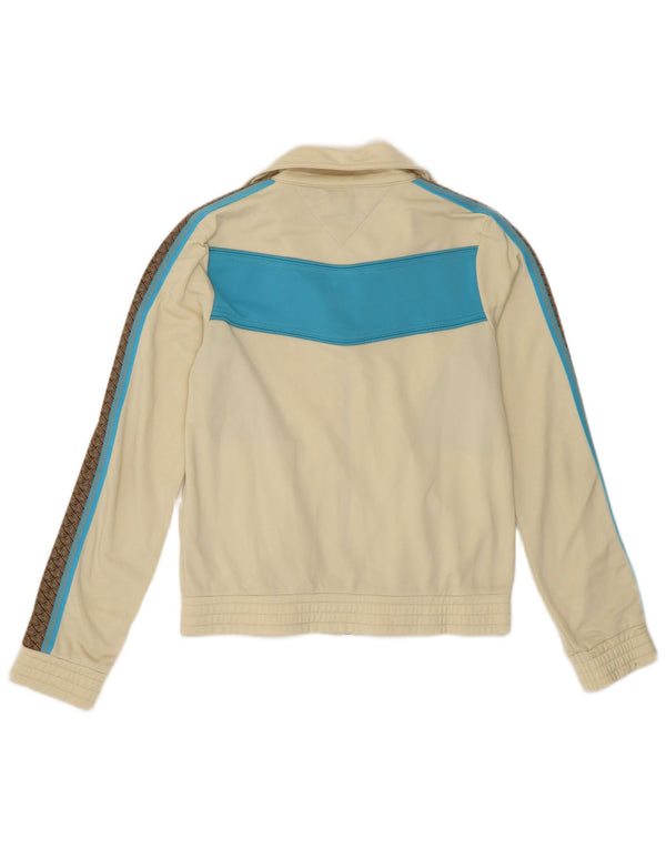 TOMMY HILFIGER Veste de survêtement pour femme UK 10 Small Beige Colourblock