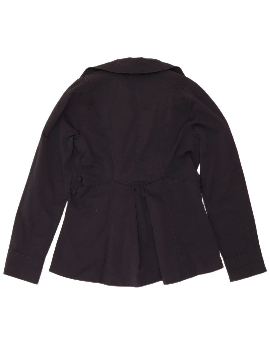 ZARA Femme Caban UK 12 Moyen Bleu Marine Coton