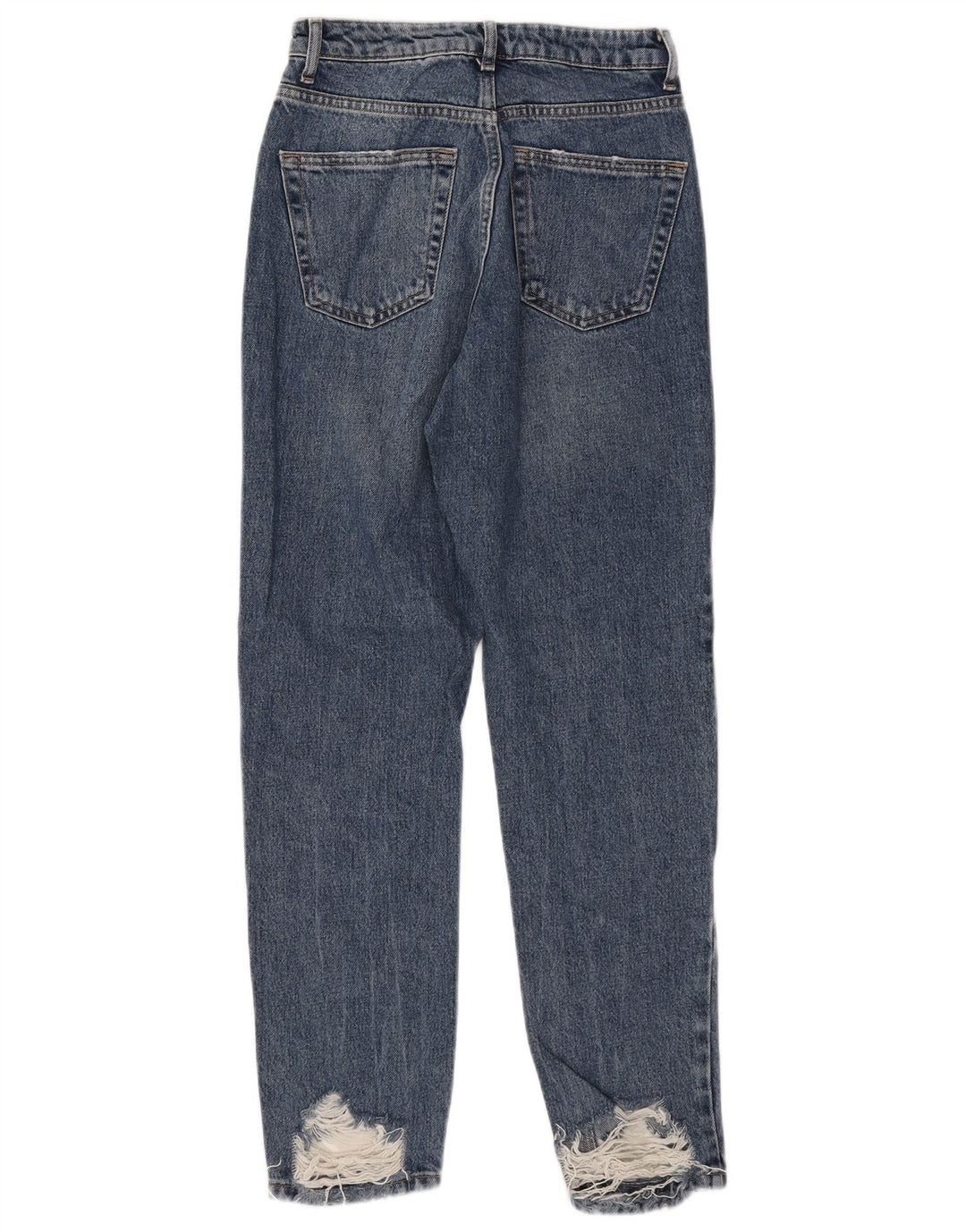 Topshop Jean droit Mom en détresse pour femme W26 L28 en coton bleu