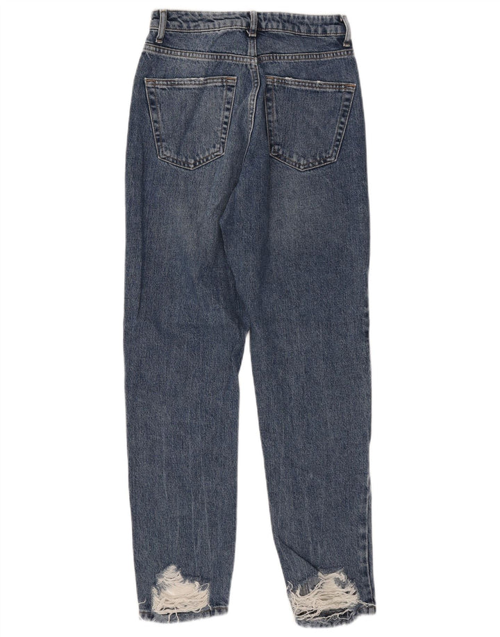 Topshop Jean droit Mom en détresse pour femme W26 L28 en coton bleu