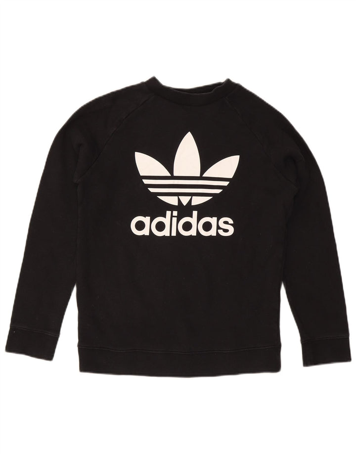 Adidas Sweat-shirt graphique pour femme UK 12 Noir moyen