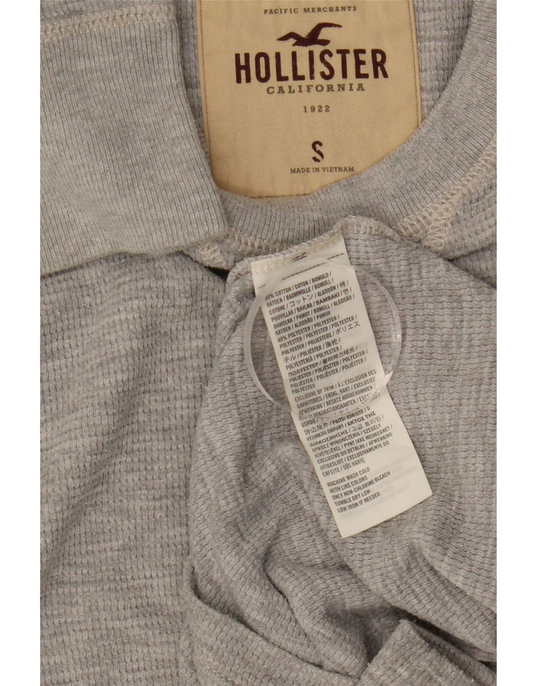 Hollister Haut à manches longues pour homme en coton gris Small
