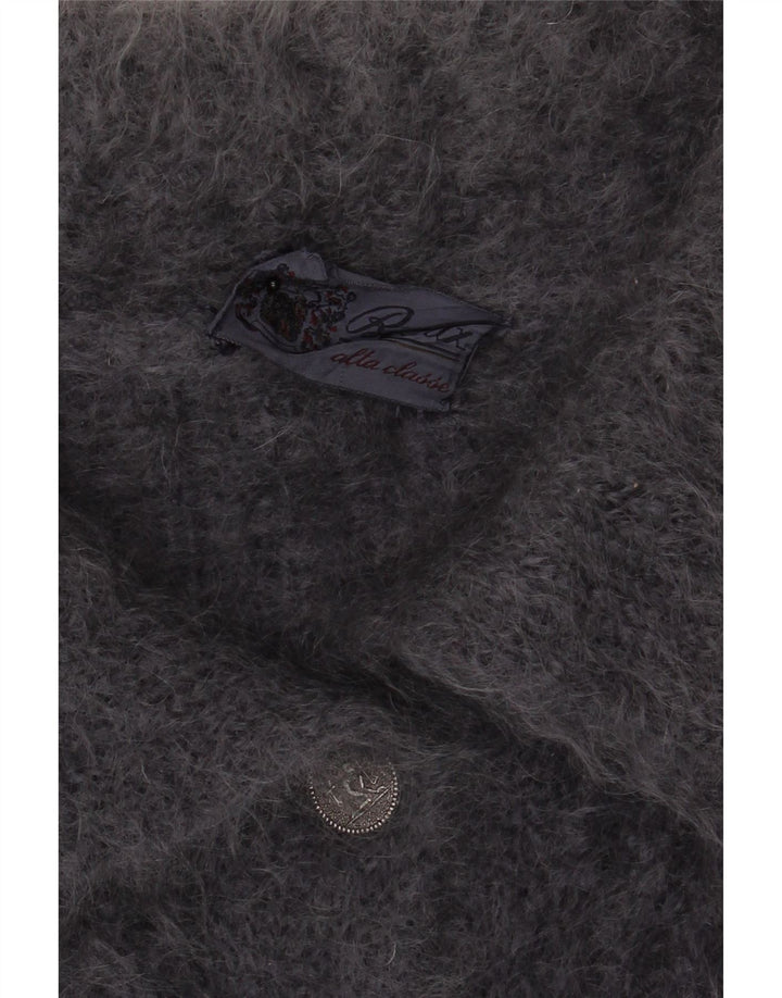 vintage Femme Cardigan Pull UK 14 Grand Gris