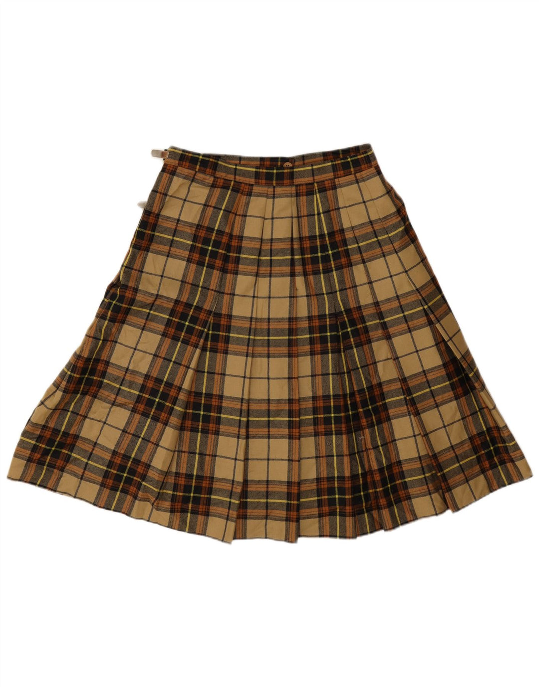Gino Sartore Jupe Portefeuille Femme IT 42 Medium W28 Beige Plaid Laine