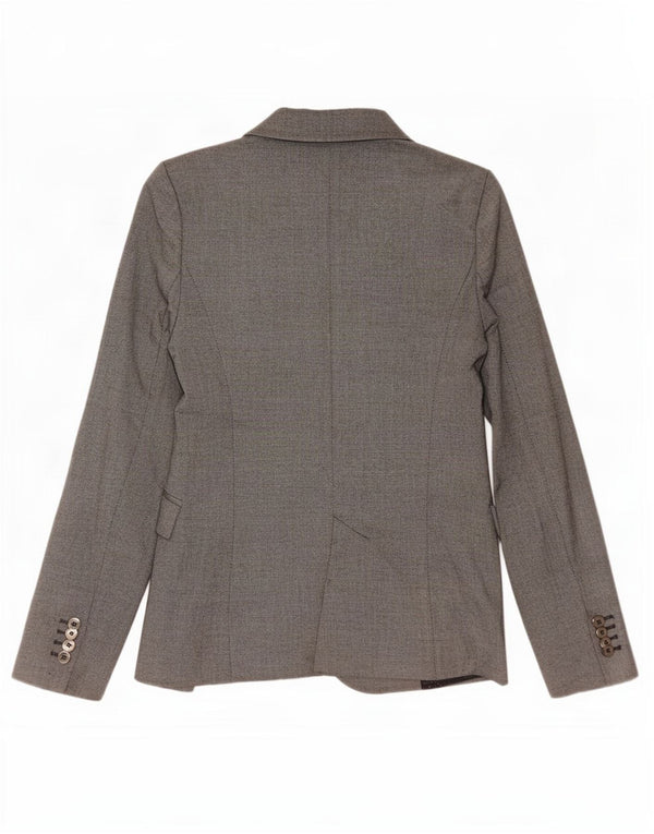Zara Veste Blazer 1 Bouton Femme UK 6 XS Gris Polyester