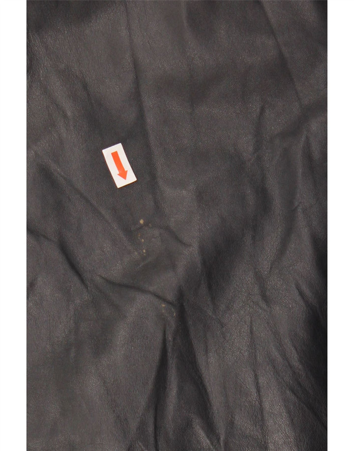 PER ME Veste en cuir pour femme UK 22 2XL Cuir noir