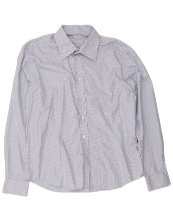 Ted Baker Chemise Homme Taille 6 2XL Bleu Pied-de-Poule Coton