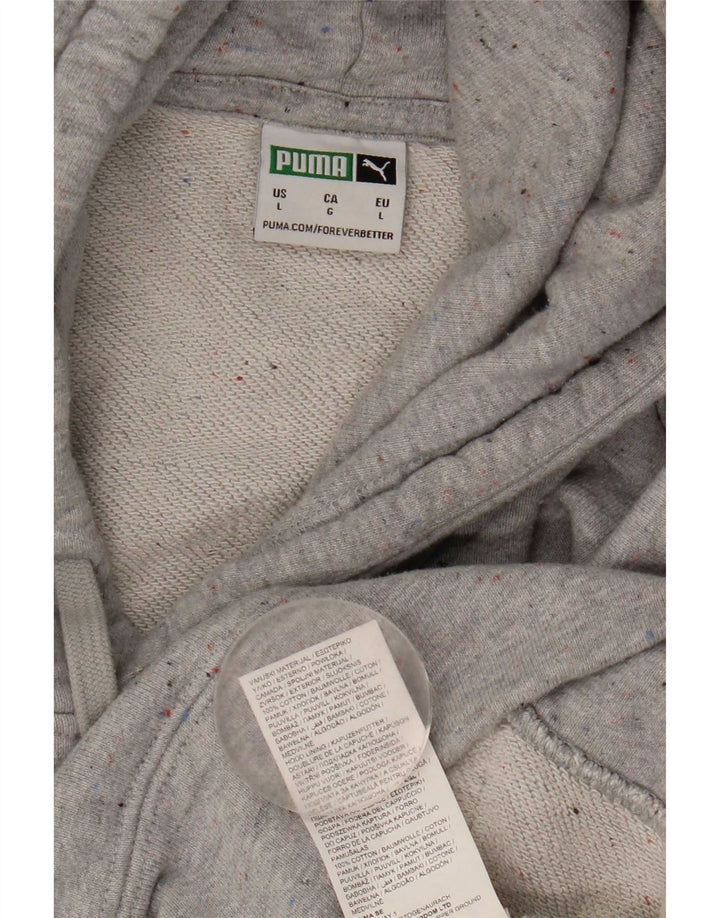 Puma Pull à capuche pour homme en coton moucheté Gris Large