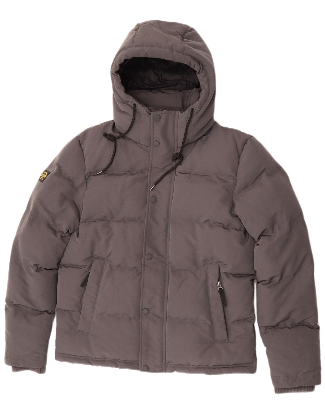 Superdry Veste matelassée à capuche graphique pour hommes UK 36 petit gris polyester