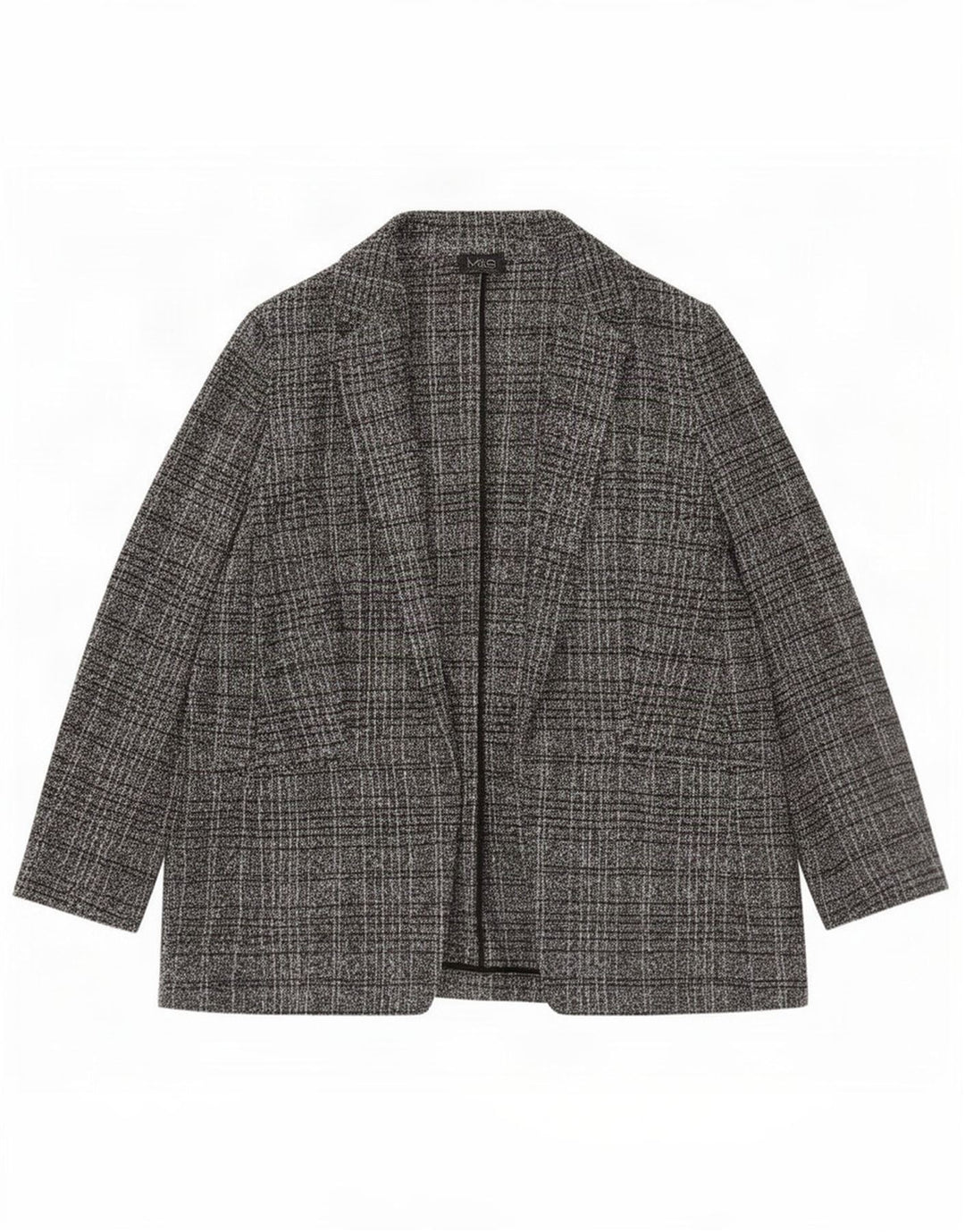Marks & Spencer Veste Blazer Ouverte Femme UK 16 Grand Noir Plaid Polyester