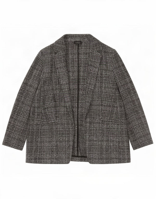 Marks & Spencer Veste Blazer Ouverte Femme UK 16 Grand Noir Plaid Polyester