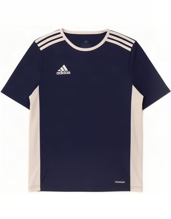 Adidas Garçons Aeroready T-Shirt Top 13-14 ans Bleu marine Colourblock