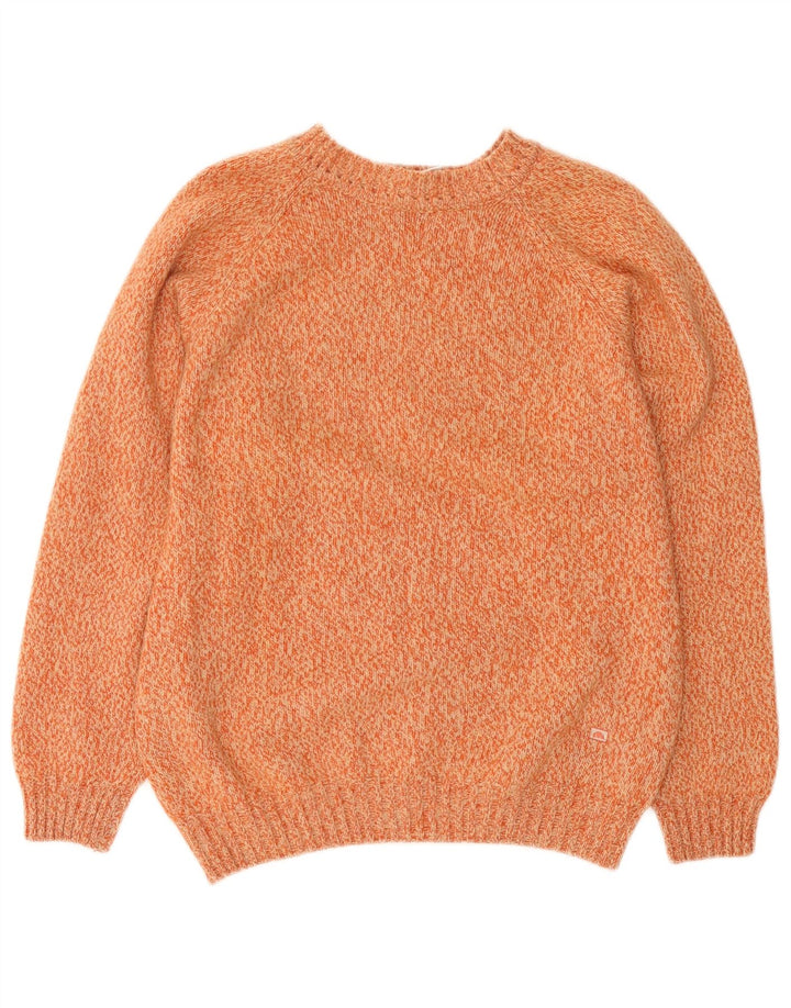 Ellesse Pull col rond pour homme en laine mouchetée orange