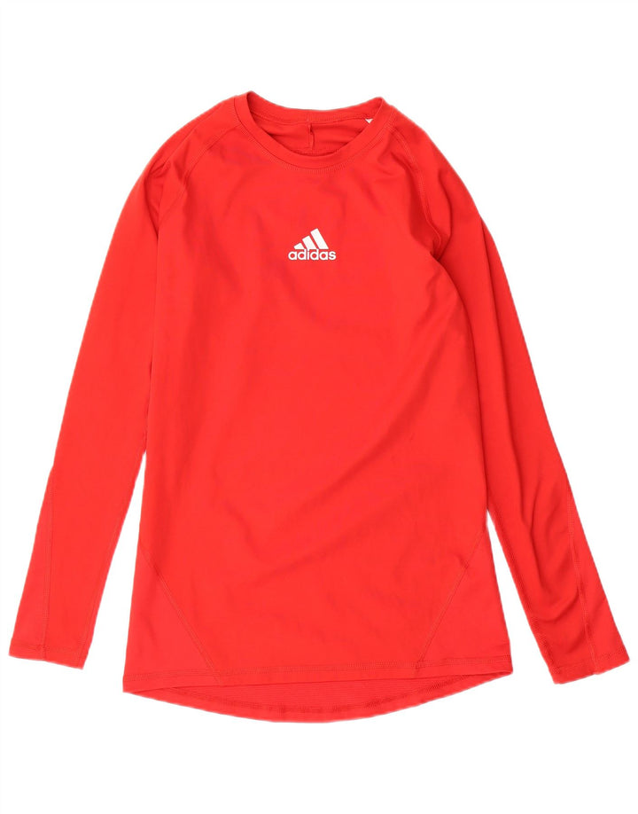ADIDAS Femmes Climacool Top Manches Longues UK 12 Rouge Moyen Polyester
