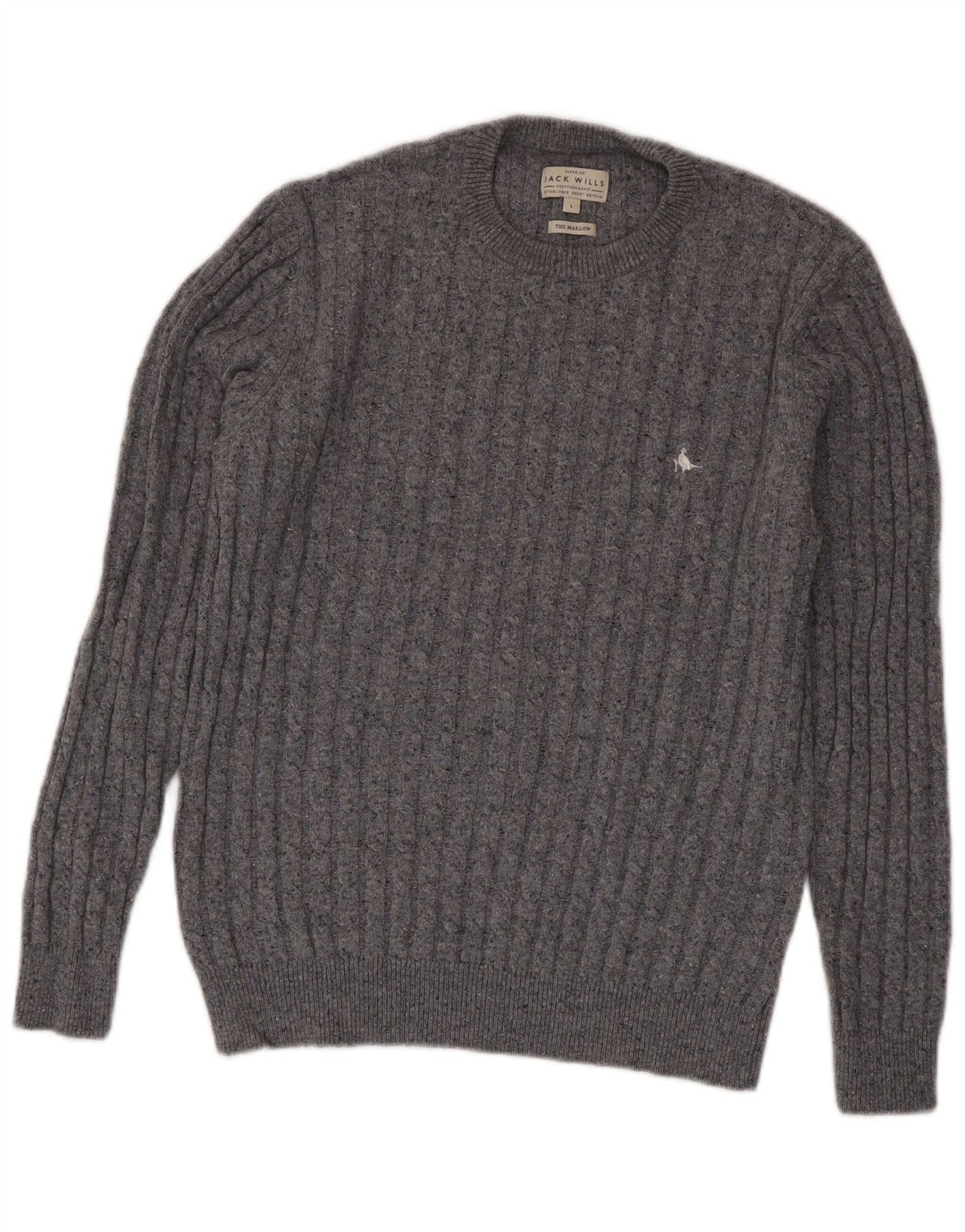 Jack Wills Pull à col rond pour homme en laine grise