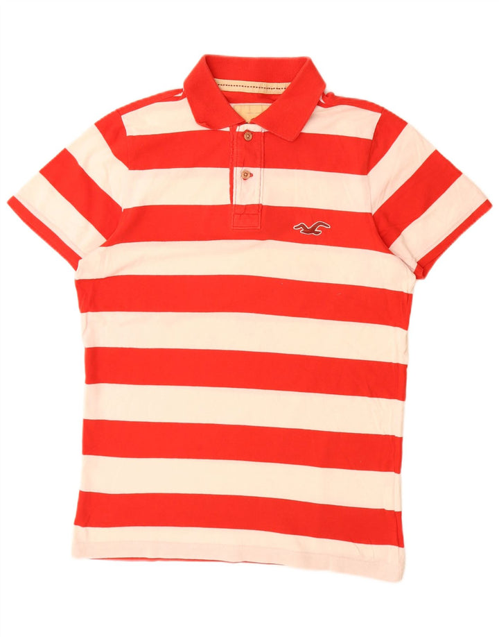 HOLLISTER Polo Homme Rayé Rouge Moyen