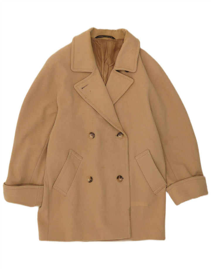 Marks & Spencer Manteau croisé pour femme UK 12 Laine beige moyen