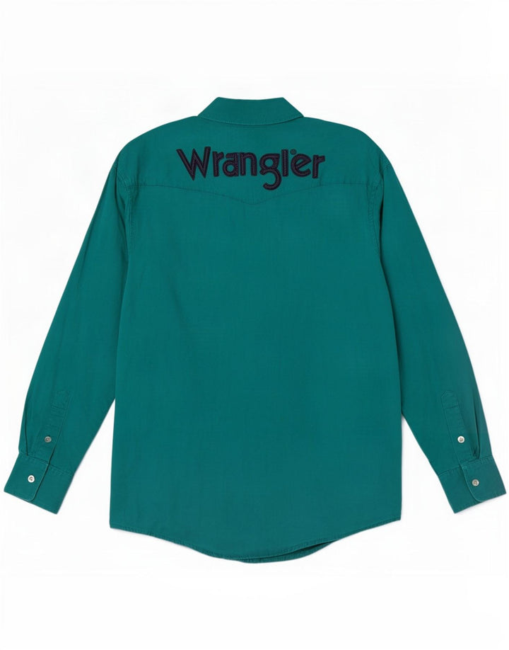 Wrangler Chemise graphique Western pour homme Grand coton vert