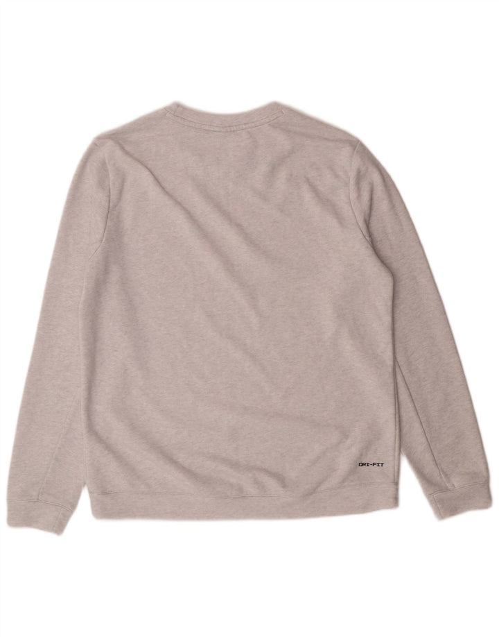 NIKE Mens Dri Fit Sweatshirt Jumper Medium Grey Cotton