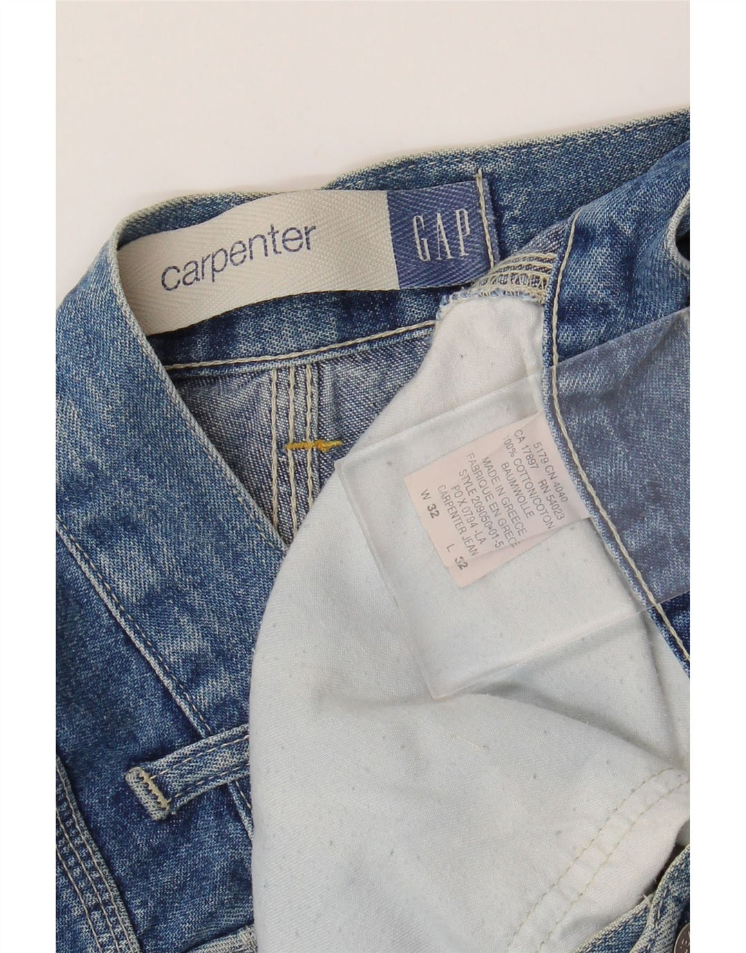 Gap Jean droit Carpenter Cargo homme W32 L32 bleu coton