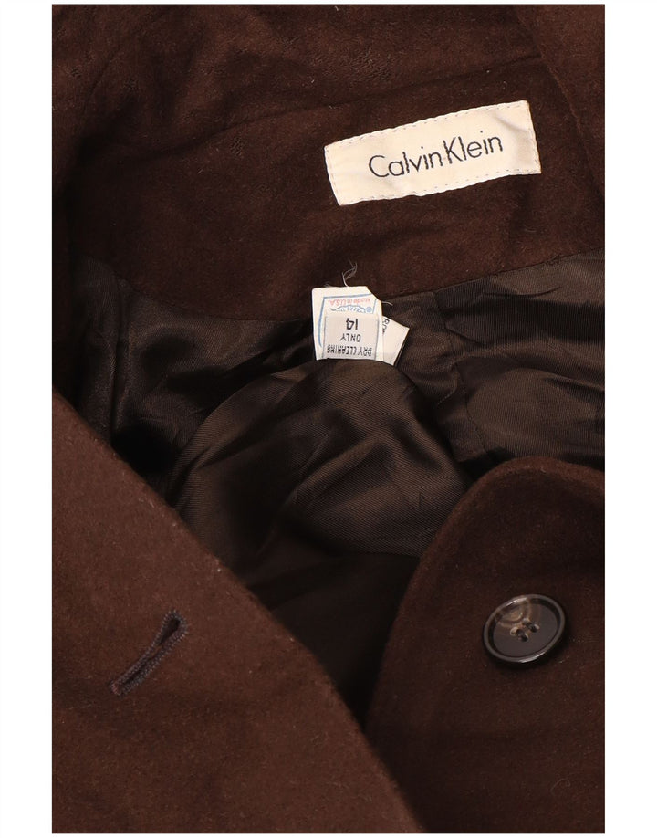 Calvin Klein Pardessus surdimensionné pour femme US 14 XL Laine marron