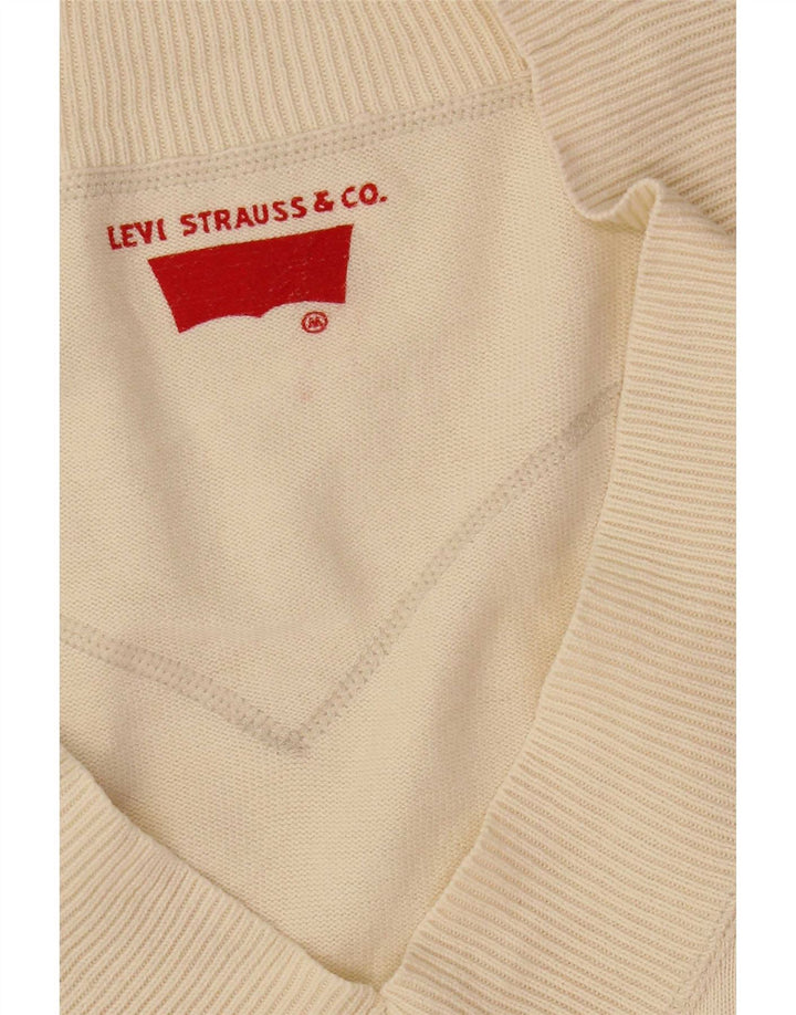 Levi's Pull Col V Femme UK 12 Medium Blanc Cassé