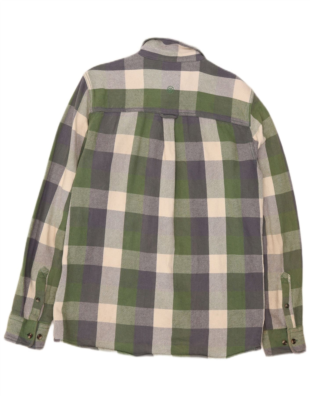 Fat Face Chemise Haute en Flanelle Homme Vert Moyen à Carreaux en Coton